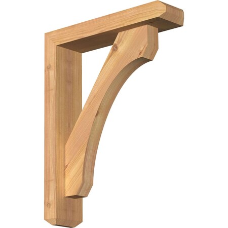 Ekena Millwork Legacy Craftsman Smooth Bracket w/ Offset Brace, Western Red Cedar, 3 1/2"W x 14"D x 18"H BKT0402X14X18LEC04SWR